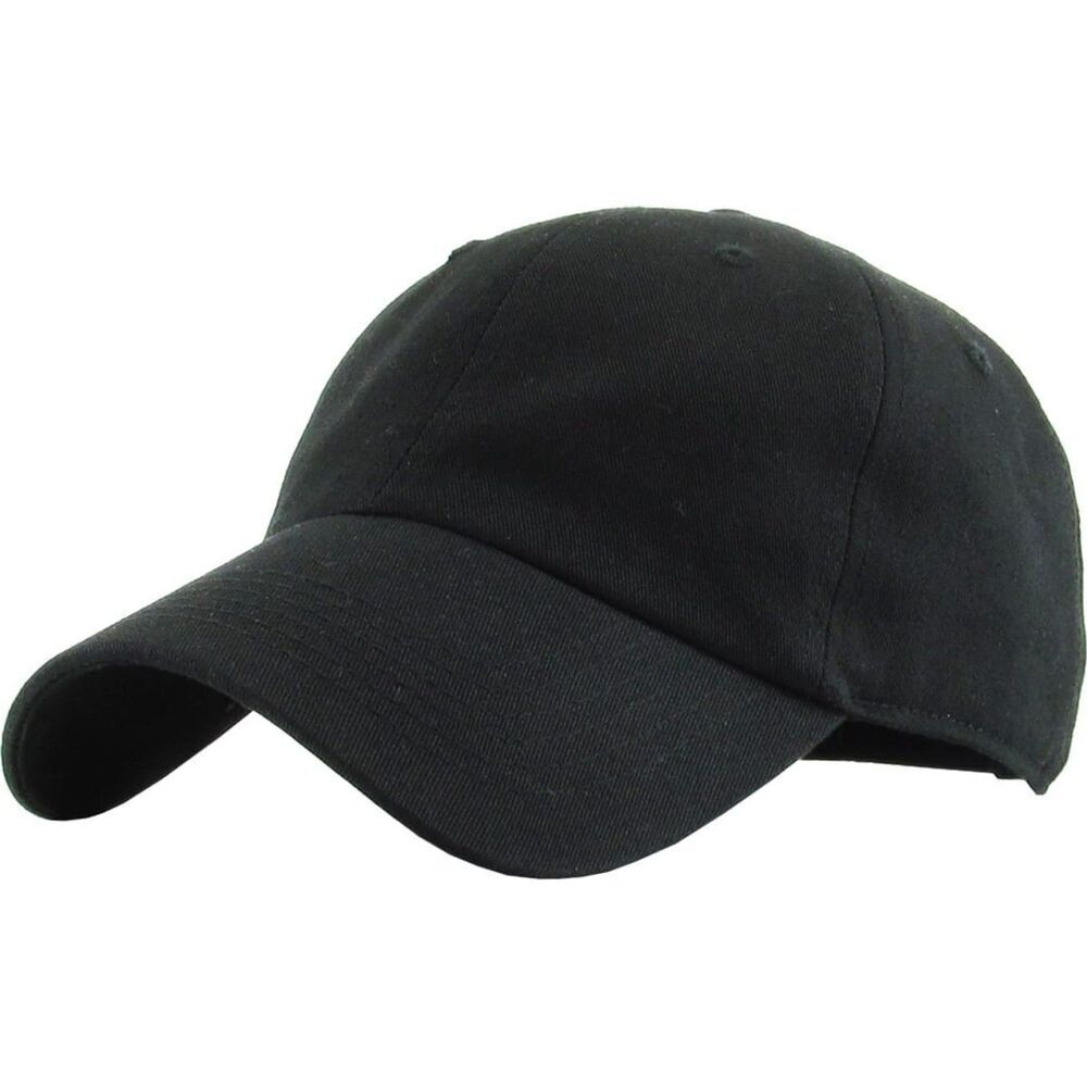 Unisex Black Washed 100% Cotton Adjustable Streetwear Classic Baseball Dad Hat